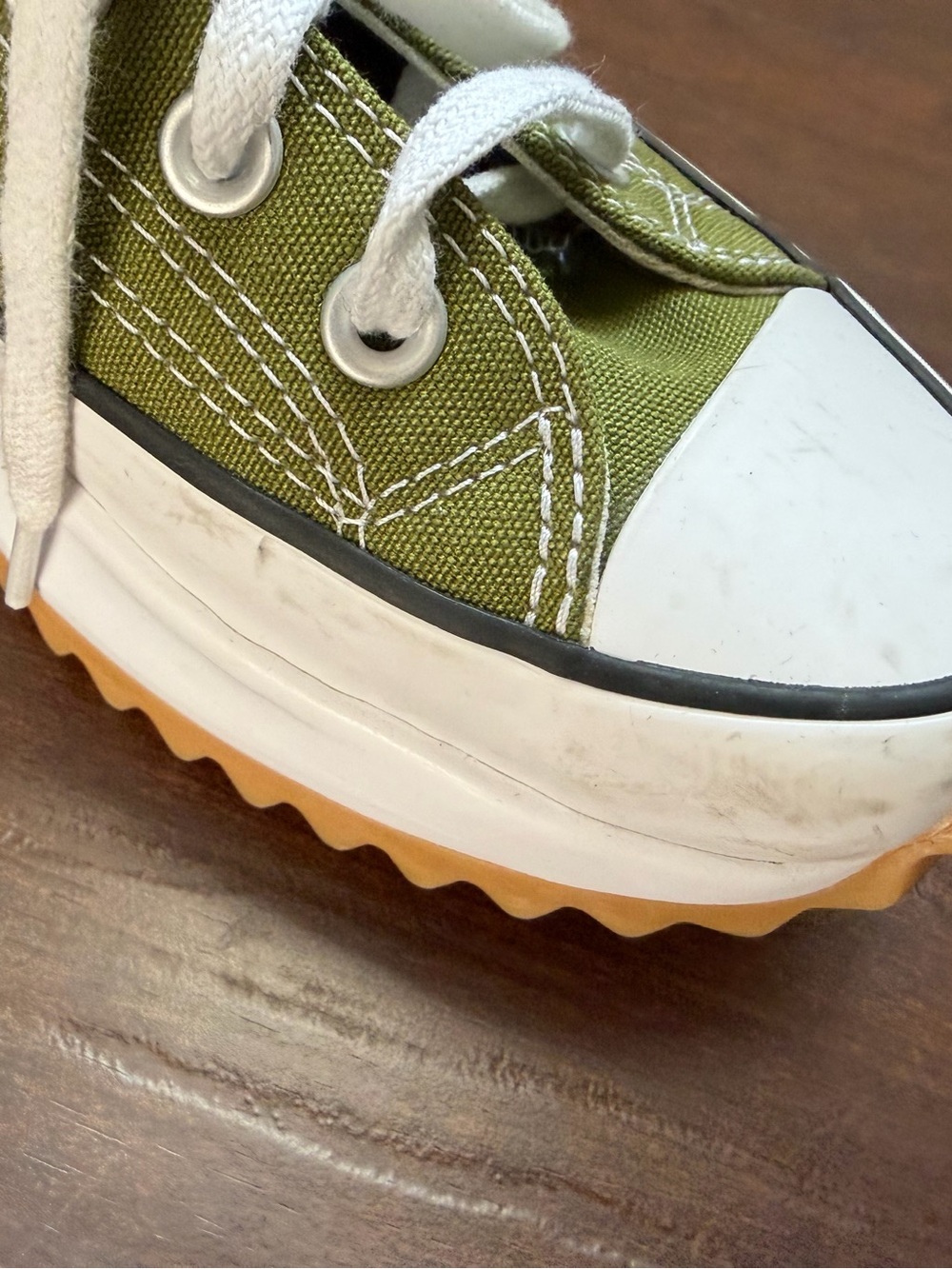 Converse Run Star Hike High Top Platform Sneakers Olive Green Women’s 10 - Picture 6 of 9